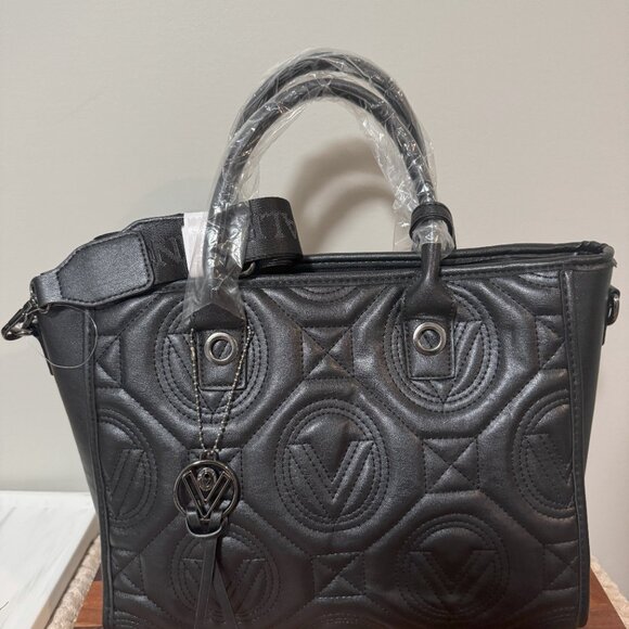 Valentino Orlandi Quilted Black Tote - Picture 1 of 4
